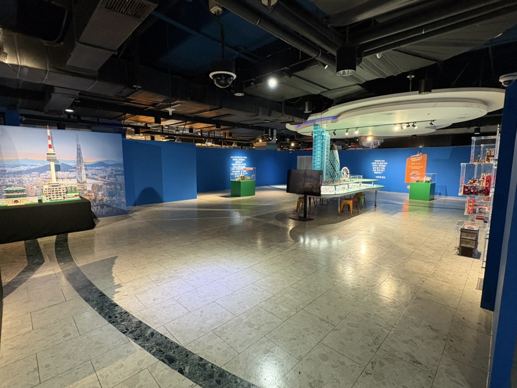 Brickman exhibition space with LEGO city models of Korean landmarks