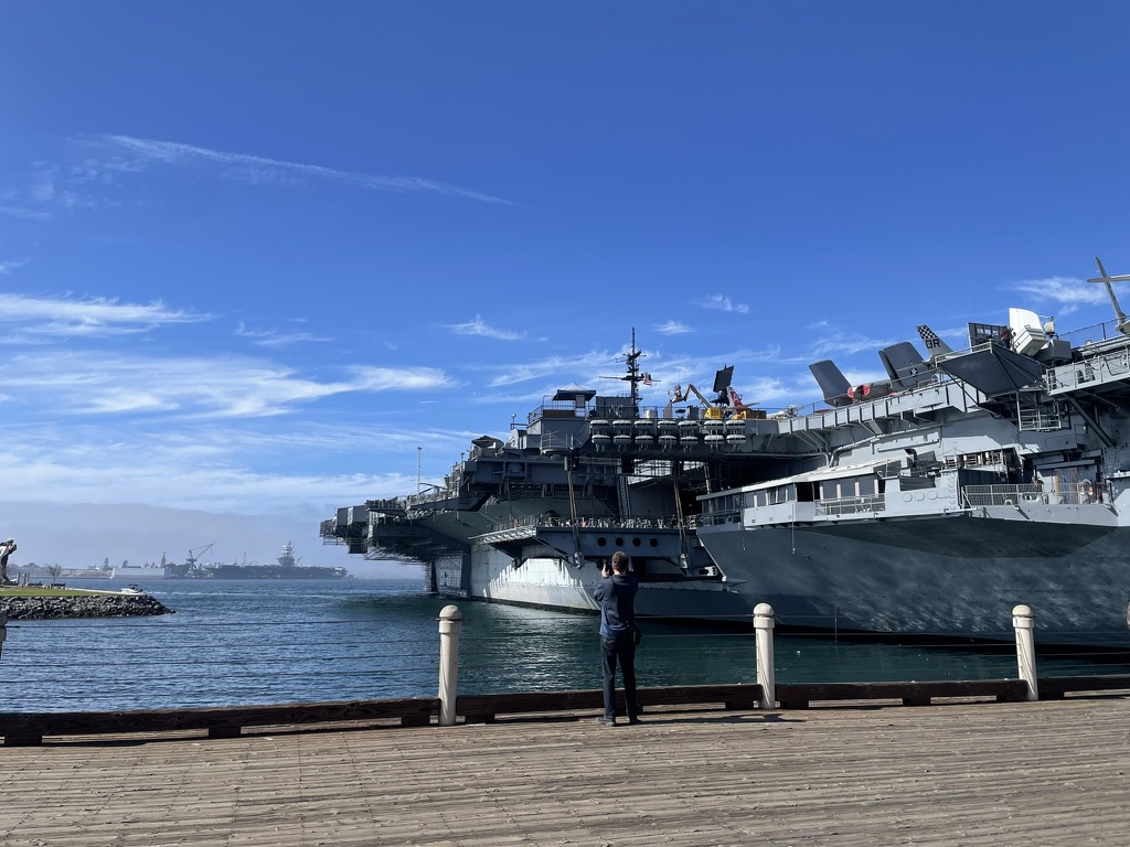 USS Midway aircraft carrier from the dock