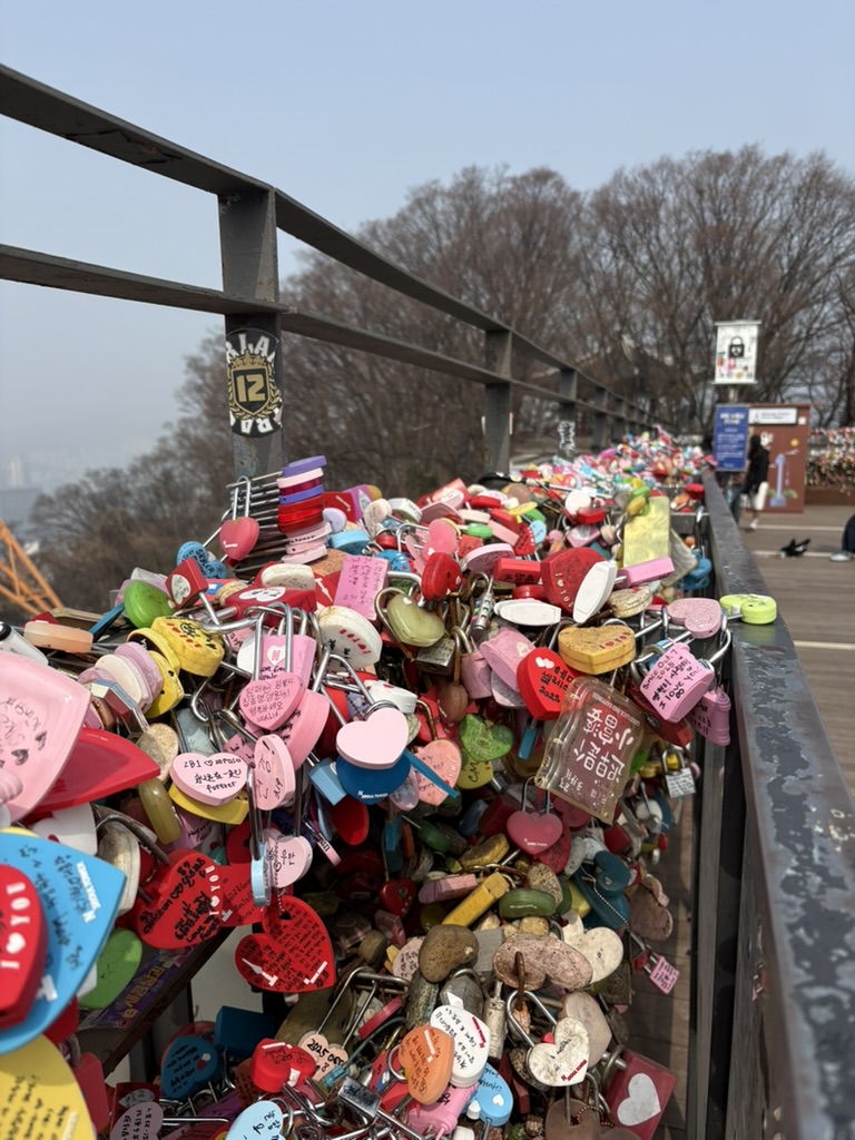 Love locks fence at N Seoul Tower