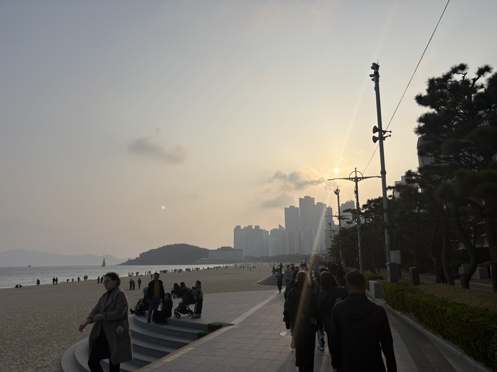 Haeundae Beach at sunset, Busan